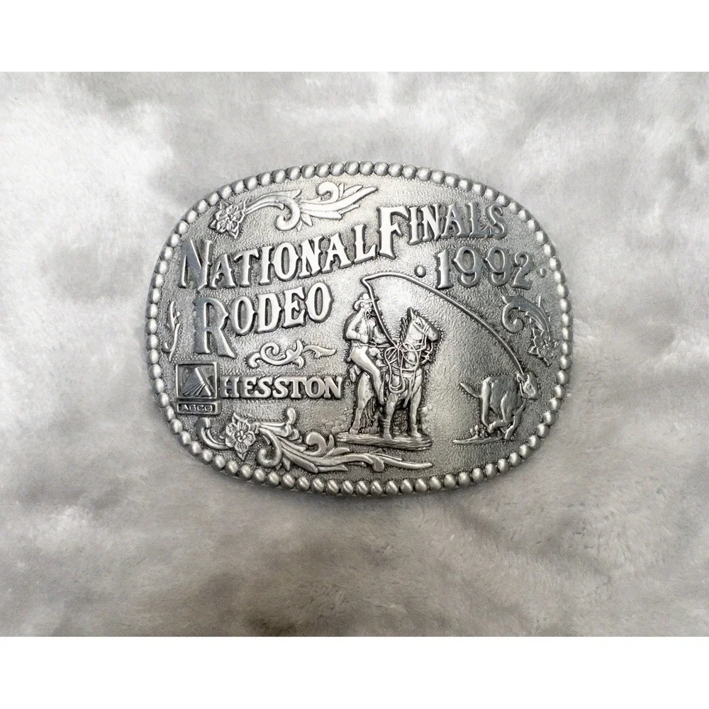 Vtg 1992 Silver Heston National Finals Rodeo Award Design Medals Western